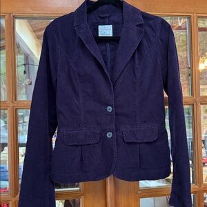 H&M Women's Deep Purple Corduroy Blazer